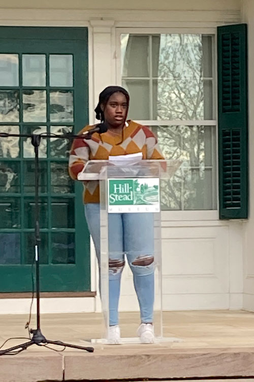 JaMara Jean at the finals of the Fresh Voices Poetry Competition