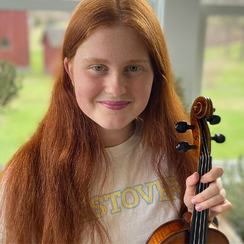 Elke Zigmont who won music honors by playing violin